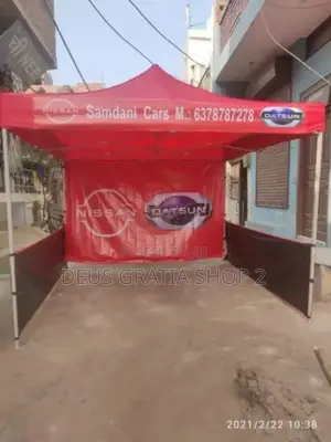 10 by 10 Foldable Canopy With 1 Side Cover and Branding