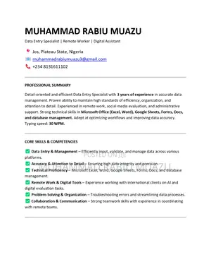 Remote Data Entry Specialist