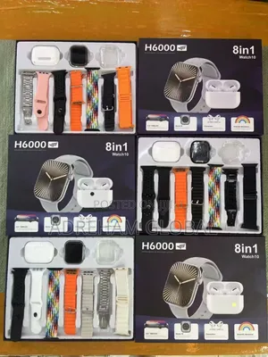 H6000 Smart Watch Earpod Protective Case 7 Straps