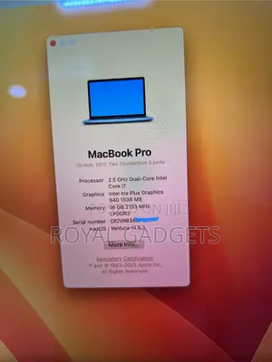 Laptop Apple MacBook Pro 2017 16GB Intel Core i7 SSD 512GB
