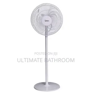 White Efficient Midea Standing Fan
