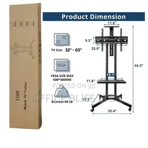 Heavy Duty Mobile Cart 32" - 65" - - Black(1500)