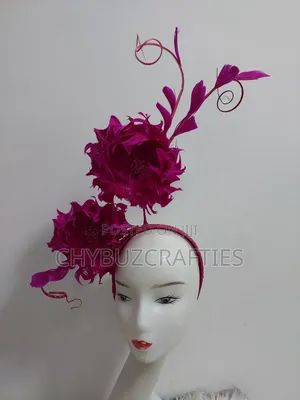 Pink Feathered Facinator
