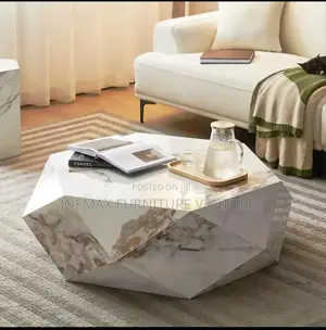 Wooden Center Table Diamond Shape With One Stool.