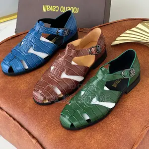 Original Roberto Cavalli Leather Sandal Shoes