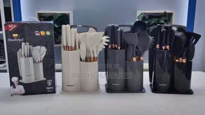 19pcs Silicone Cooking Spoon Set With Chopping Board, Knives
