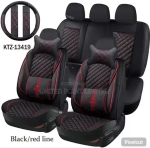 Leather Seat Cover Ktz13419 Black Red Line