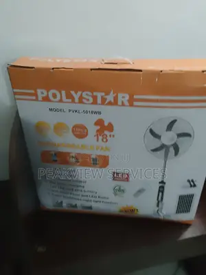 Polystar 18'' Solar Rechargeable Fan - Stay Cool Anytime !