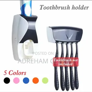 Automatictoothpaste Dispenser +Toothbrush Holder Set Wall