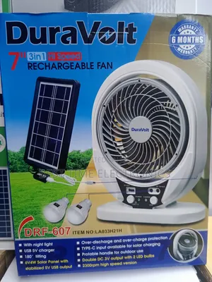 7" 3in1 Duravolt Hi-Speed Rechargeable Fan
