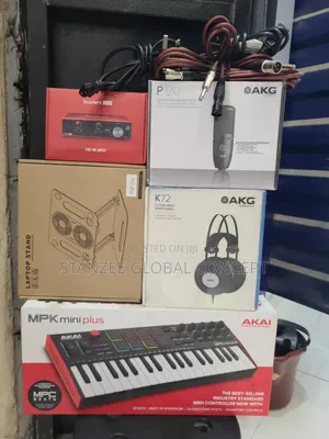 Midi Keyboard, Akg Mic Headphone, 2i2, Cable,Laptop Stand