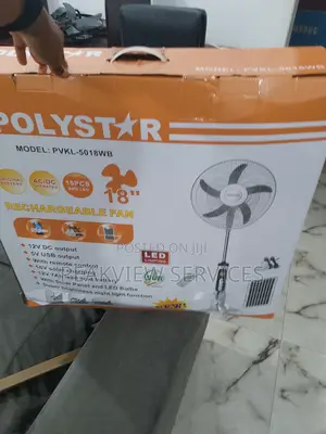 Long Lasting Battery - Polystar 18'' Solar Rechargeable Fan