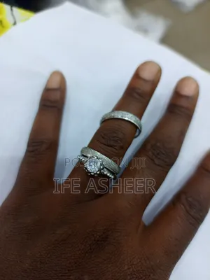 Complete Set of Couple's Wedding Ring Z03 - Silver