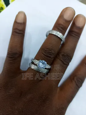 3 in 1 Couple's Wedding Engagement Ring Z04 - Silver