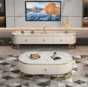 Contemporary Marble Center Table With Tv Stand