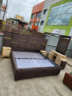 Luxury Family Size Bed With Vanity Table and Cupboards