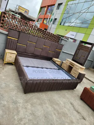 6by6 Bed Frame With Standard Side Drawers and Dressing Mirro