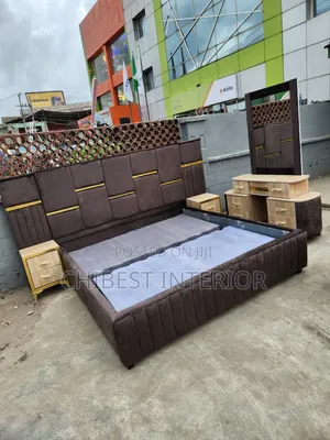Padded 6by6 Bed With Two Drawers and Vanity Table