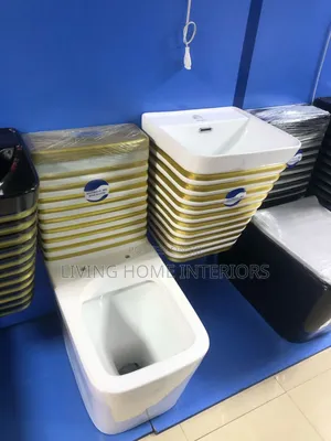England Standard White and Gold Water Closet