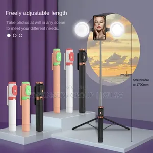 Bluetooth Selfie Stick Tripod With Remote and 2 Fill Light