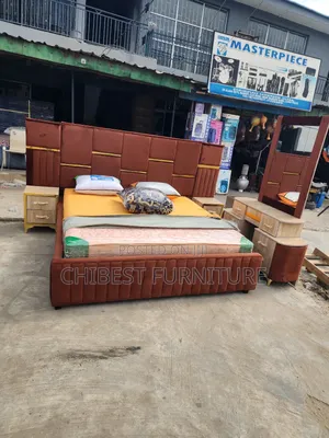 6by6 Bed With Side Drawers and Dressing Mirror