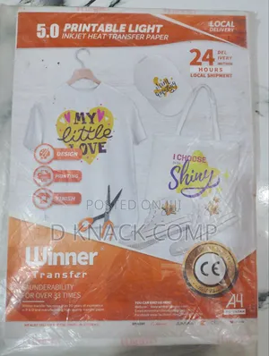 100 Sheets Printable Light Inkjet Heat Transfer Paper
