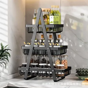 3 Tier Metal Kitchen Counter Multifunctional Storage Rack