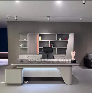 Executive Office Table and Bookshelf 2.4mtr