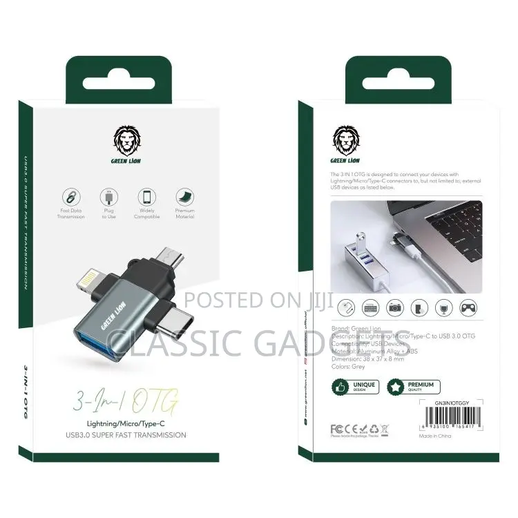 Green Lion 3 in 1 Otg (Lightning / Micro / Type-C