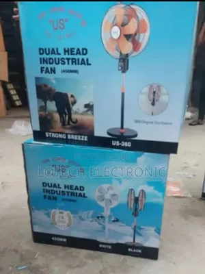 Us 360-Degree Dual Head Industrial Rotating Electric Fan