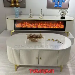 Turkish Tv Stand Set With Center Table Marble Top.