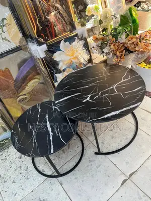 Nesting Nordic Fancy Round Faux Marble Centre Table