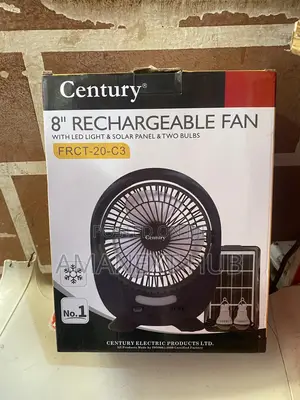 8inches Rechargeable Fan With Solar Panel and Bulbs