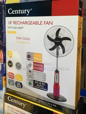 18”Inch Century Rechargeable Fan With Led Light