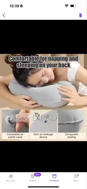 Inflatable Indoor and Outdoor Travel Indoor Neck Pillow
