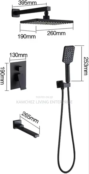 Matte Black 5 Ways Conduit Shower