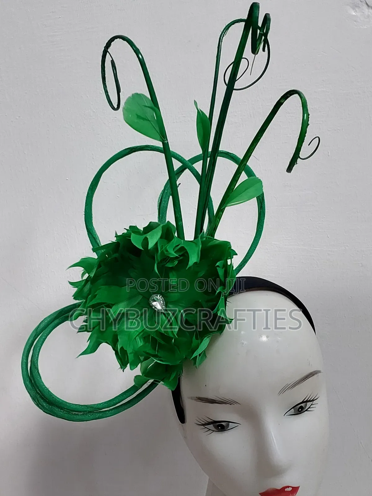 Green Feather Facinator