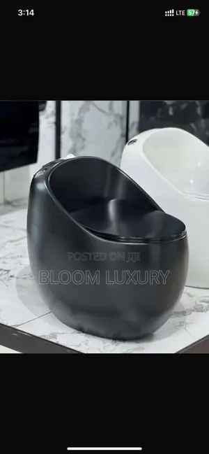 Matte Black Egg Shaped Water Closet