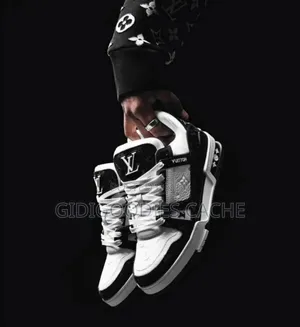 Lv Monogram Black and White Sneakers