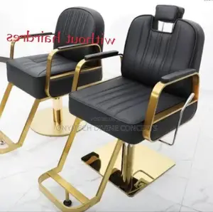 Luxury Golden Barbing/Saloon Chair With Headrest and Without