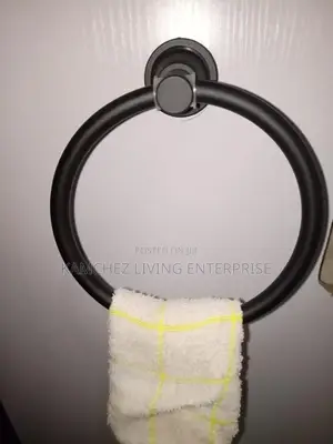 Matte Black Stainless Steel Towel Ring – Rustproof Durable
