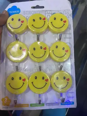 Smiley Wall Hooks Clip Hanger - 9 Pieces