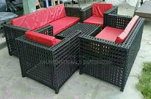 7 Seaters Patio Furniture Set Black.