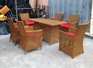 Rattan Outdoor Dining Set by 6 Chairs