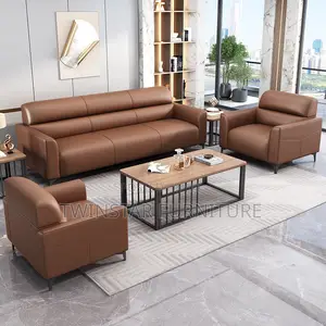New Modern Leather 5 Seaters Office Sofa Chair