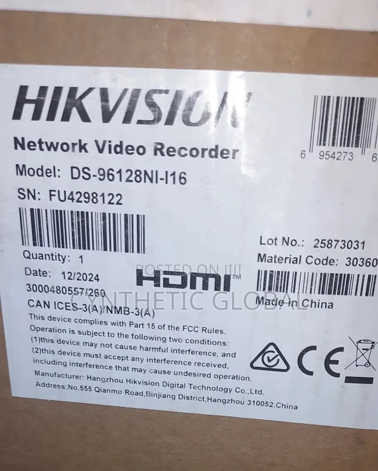 Ds-96128ni-116. Hikvision 128ch NVR