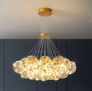Starlit Sky Glass Ceiling Chandelier Soot Amber Clear Glass