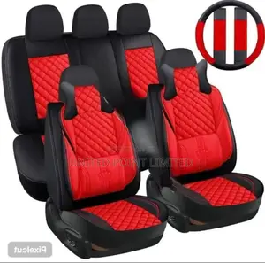 Leather Car Seat Cover Crown Red and Black Zuba
