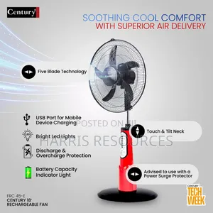 18inch Century Rechargeable Fan+Remote+Led Light