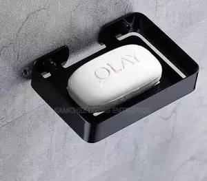 Matte Black Stainless Steel Wall-Mounted Soap Dish